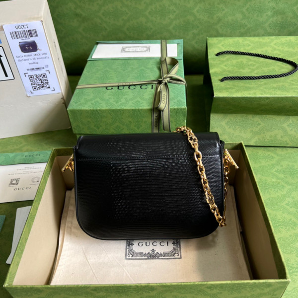 HOT SALE Gucci Horsebit 1955 lizard mini bag