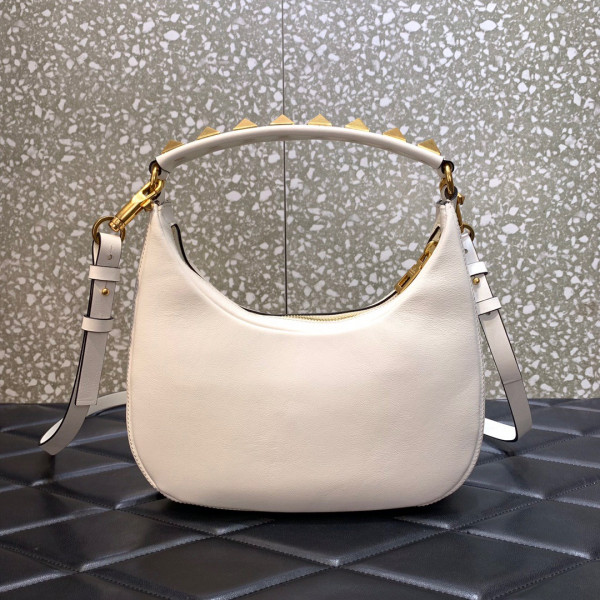 HOT SALE VALENTINO STUD SIGN CALFSKIN HOBO BAG