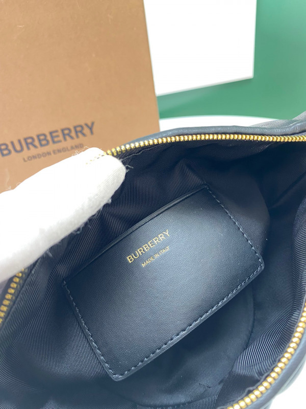 HOT SALE BURBERRY Small Quilted Lambskin Crescent Lola Bag