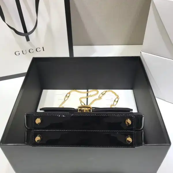 Bagsoffer yupoo GUCCI Sylvie 1969 patent leather mini top handle bag