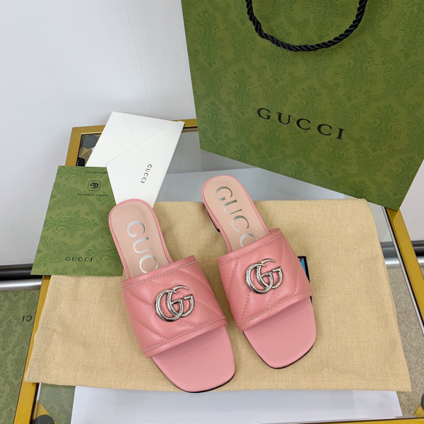 HOT SALE GUCCI Women's slide with Double G