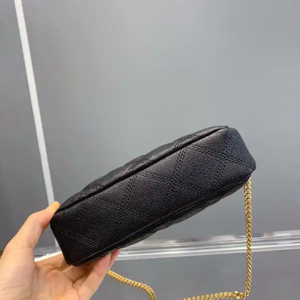 YSL BECKY DOUBLE-ZIP POUCH IN QUILTED LAMBSKIN