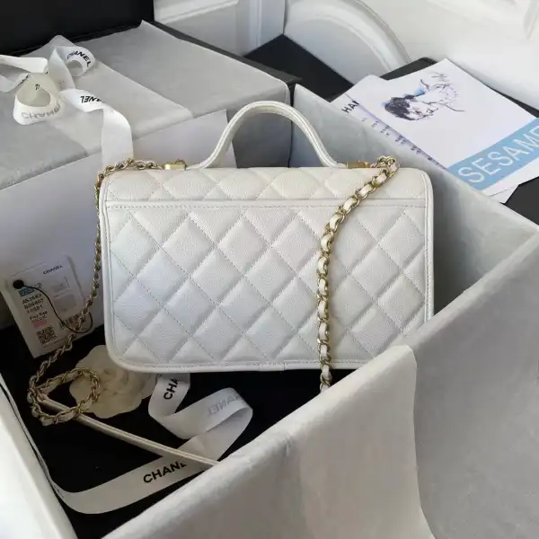 CHANEL SMALL FLAP BAG WITH TOP HANDLE