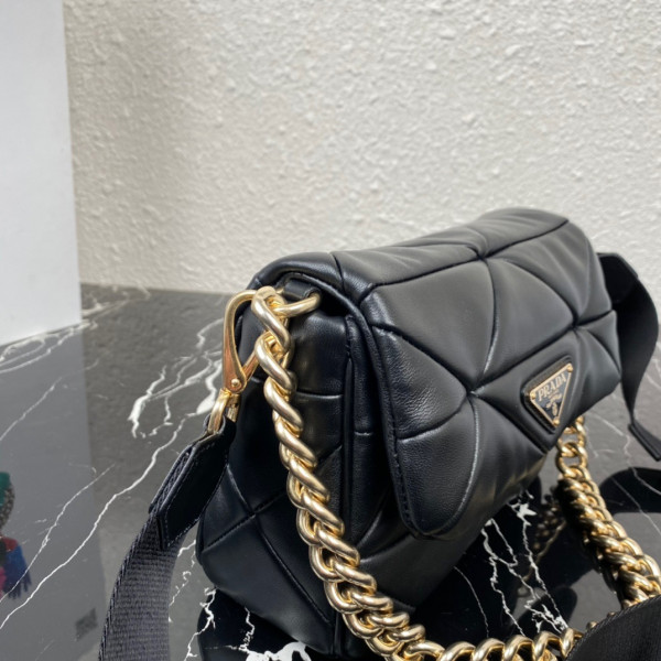 HOT SALE PRADA System nappa leather patchwork bag