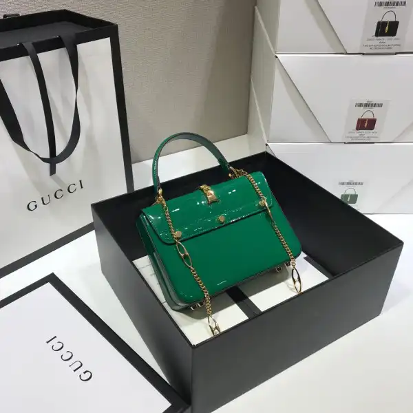 GUCCI Sylvie 1969 patent leather mini top handle bag