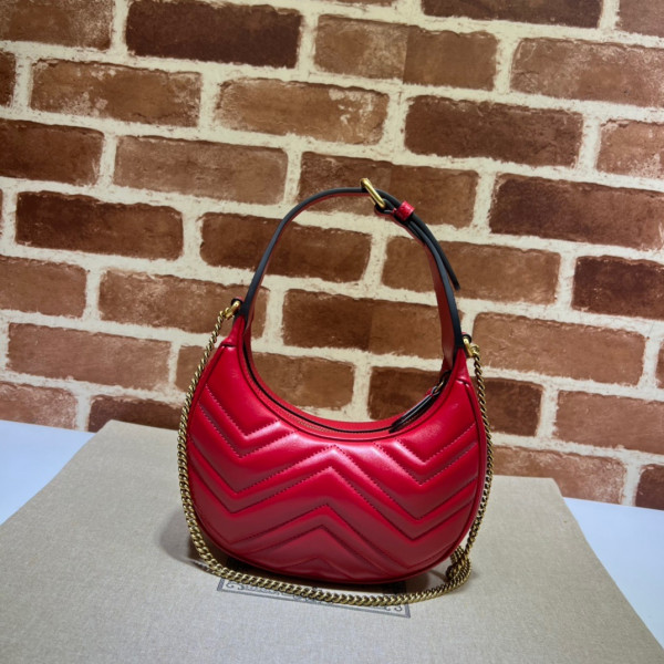 HOT SALE GUCCI GG Marmont half-moon-shaped mini bag