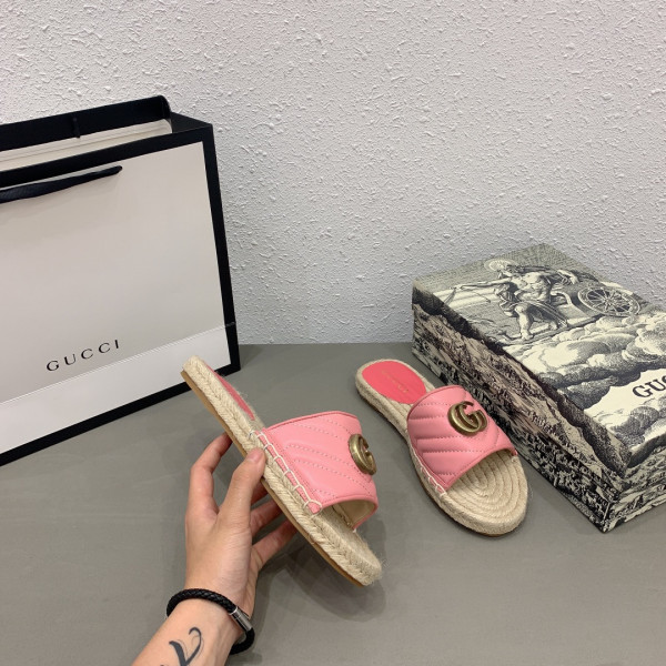 HOT SALE GUCCI Leather espadrille sandal