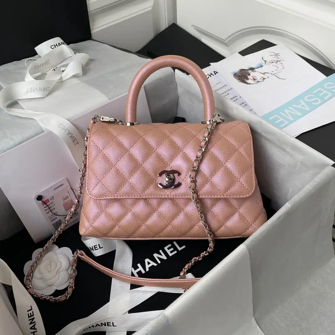 CHANEL FLAP BAG WITH TOP HANDLE