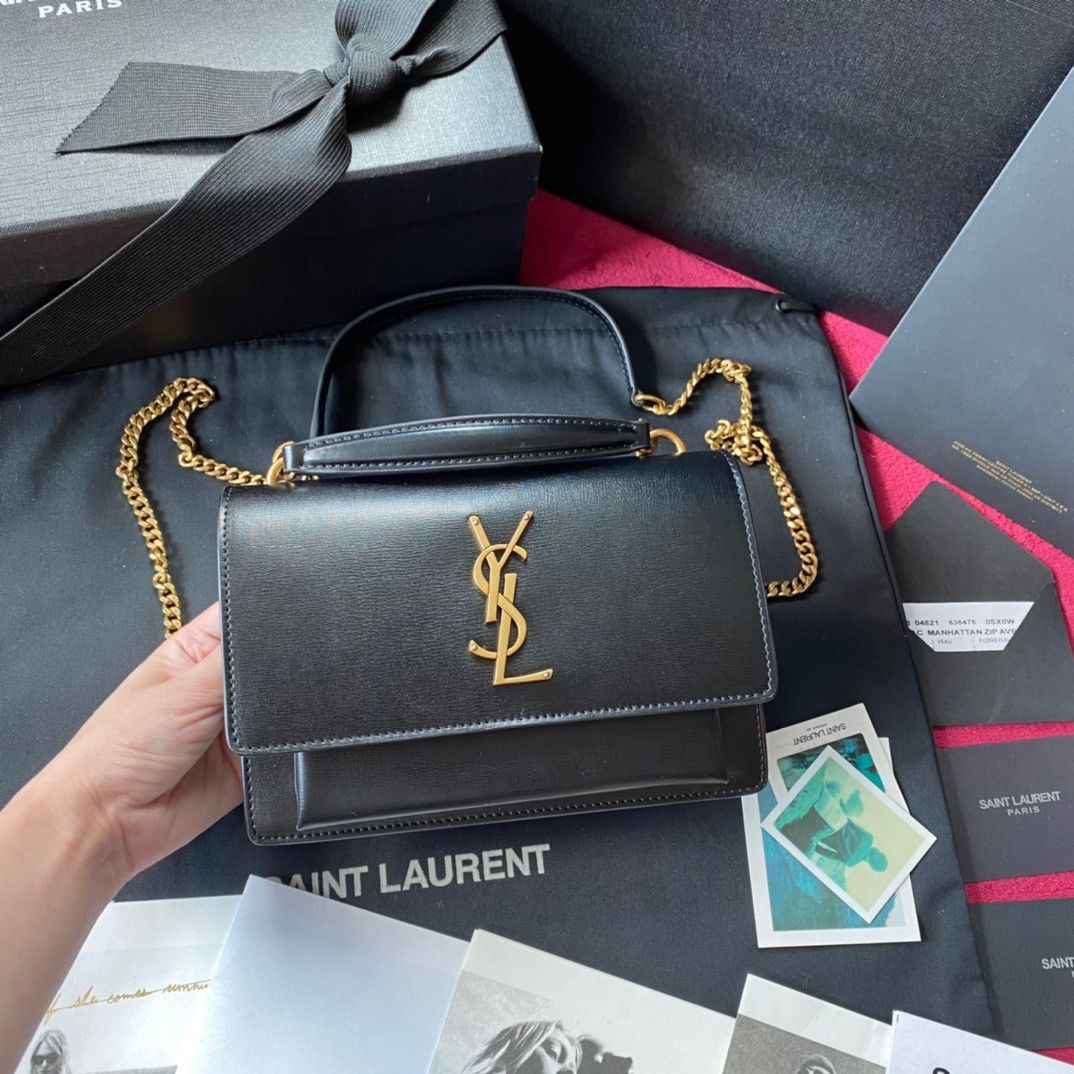 HOT SALE YSL SUNSET IN CROCODILE-EMBOSSED SHINY LEATHER