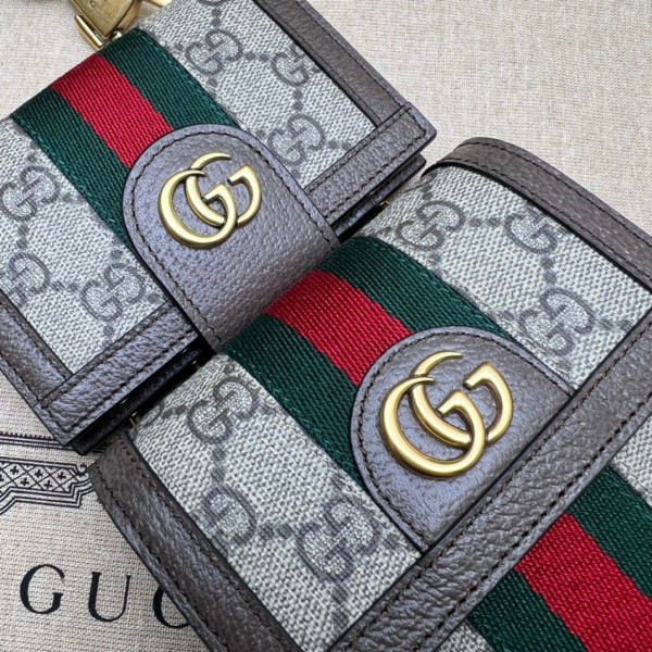 HOT SALE GUCCI Ophidia GG mini bag and detachable wallet