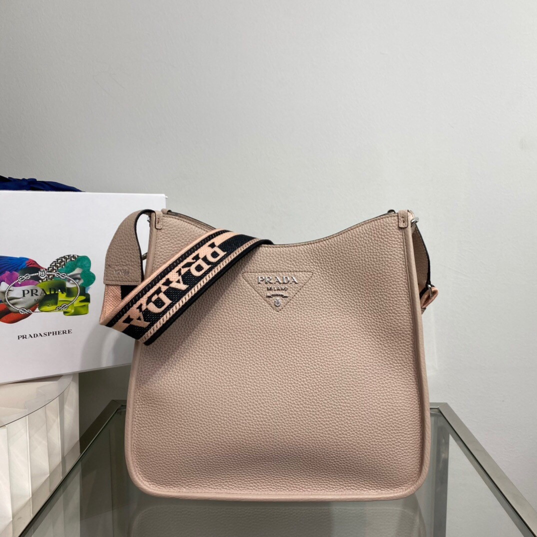 HOT SALE PRADA Leather hobo bag