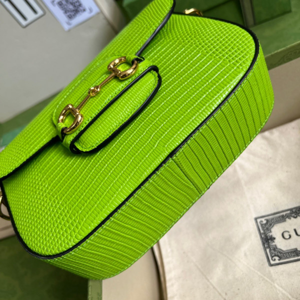 HOT SALE Gucci Horsebit 1955 lizard mini bag