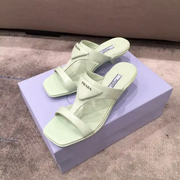 PRADA Brushed leather high-heeled thong sandals