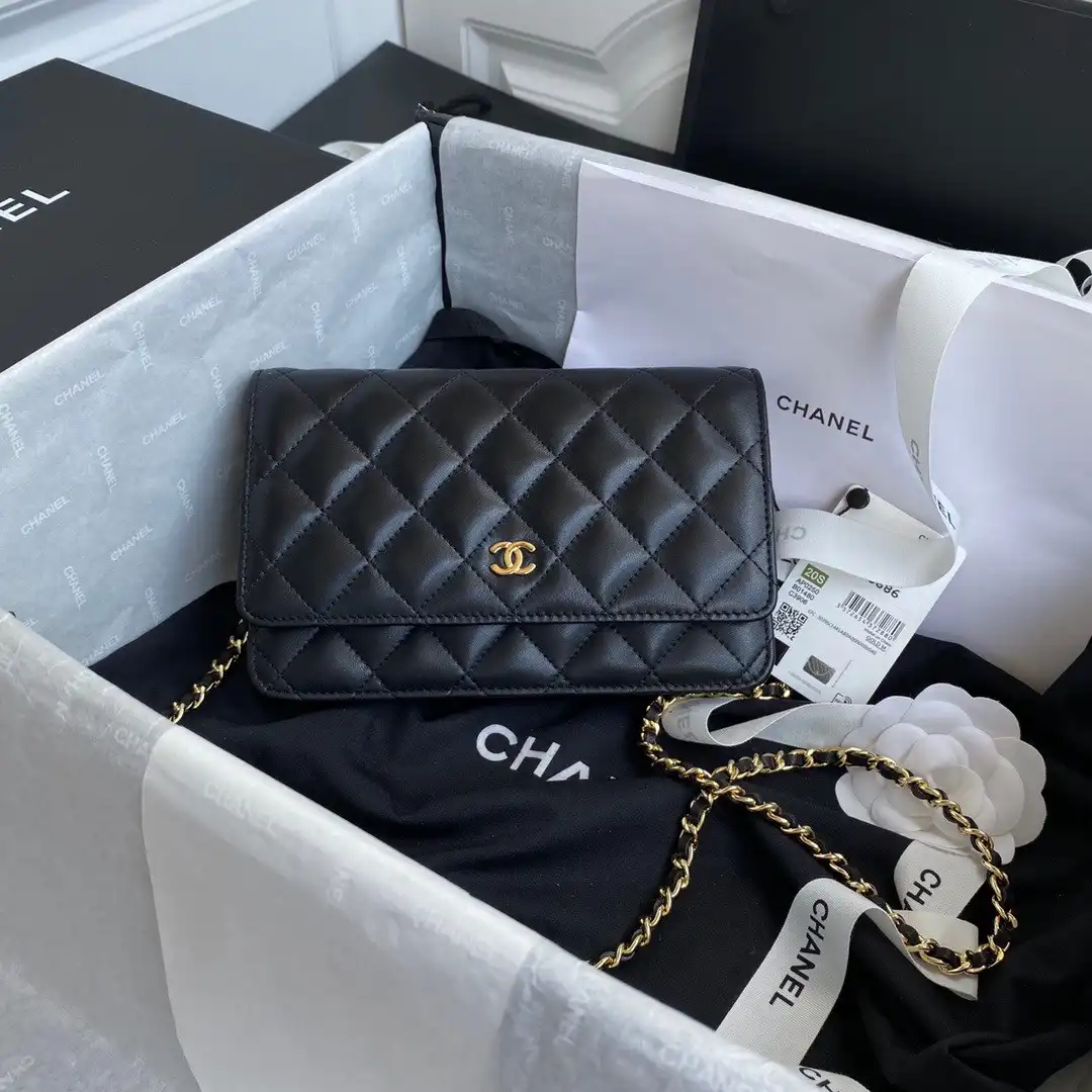 CHANEL CHAIN WALLET LAMBSKIN NEW EDITION