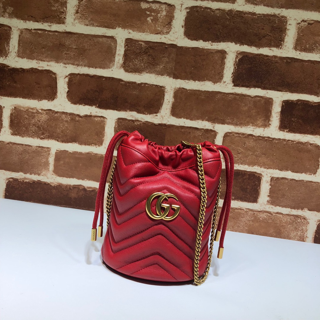 HOT SALE GUCCI GG Marmont mini bucket bag