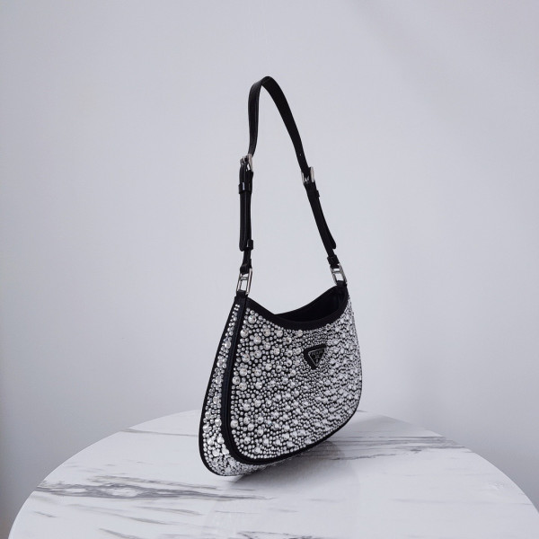 HOT SALE PRADA Cleo satin bag with appliqués