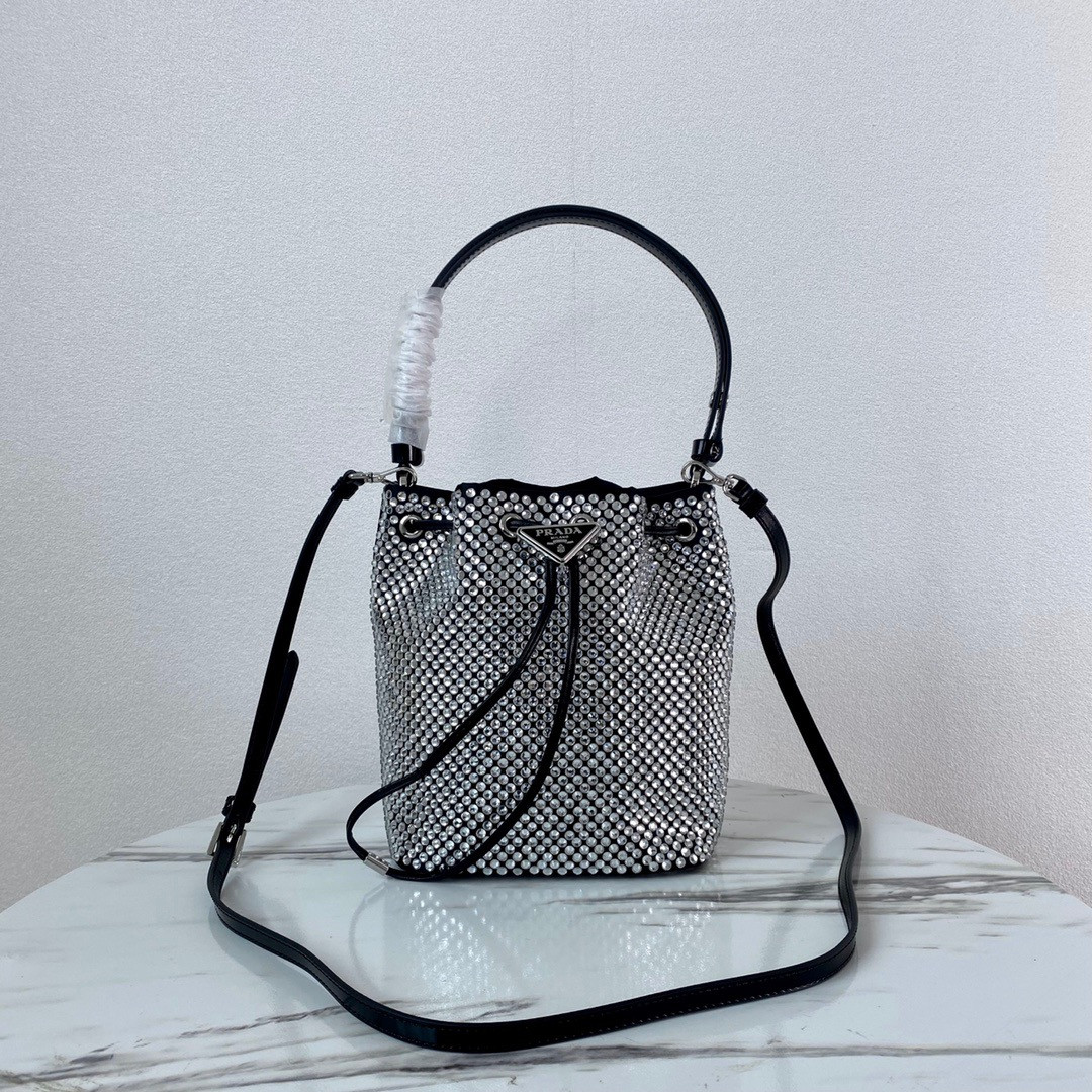 HOT SALE PRADA Satin mini-bag with crystals