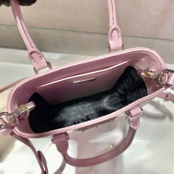 PRADA Small brushed leather tote