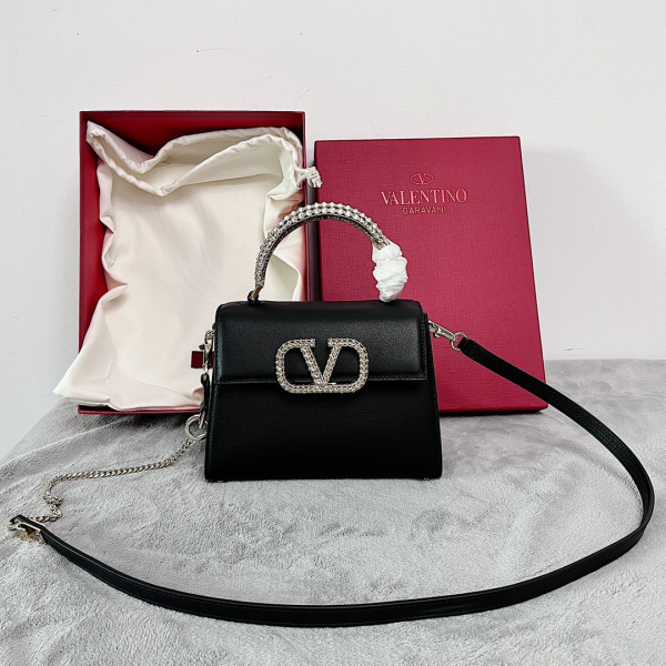 HOT SALE VALENTINO SMALL VSLING GRAINY CALFSKIN HANDBAG