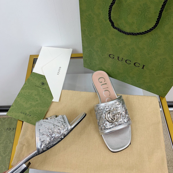 HOT SALE GUCCI Women's slide with Double G