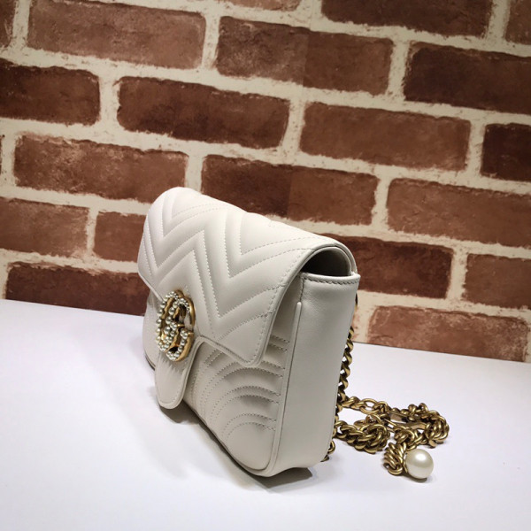 HOT SALE GUCCI GG Marmont Pearl Chain Belt Bag