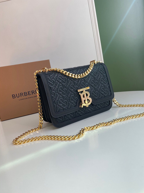 HOT SALE BURBERRY Small Quilted Monogram Lambskin TB Bag