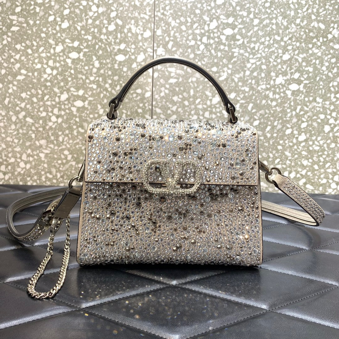 HOT SALE VALENTINO MINI VSLING HANDBAG WITH SPARKLING EMBROIDERY