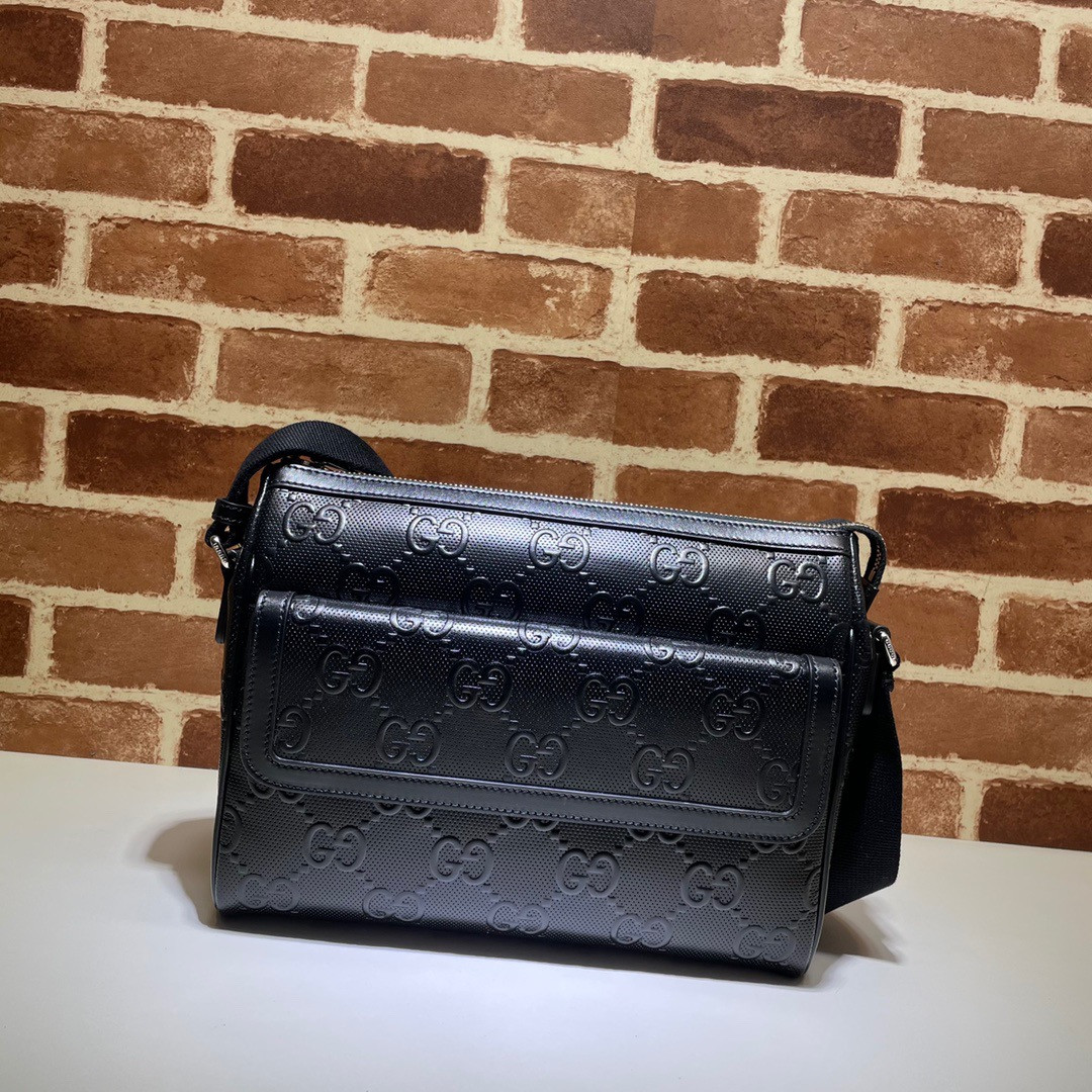 HOT SALE GUCCI GG embossed messenger bag