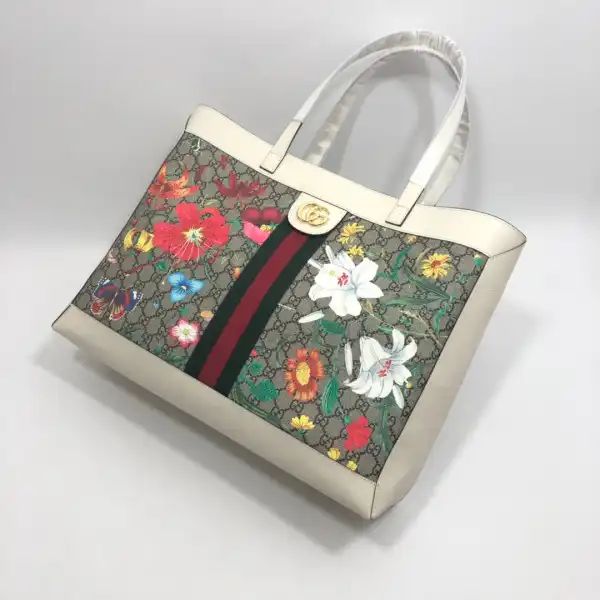 Affordable TO GUCCI GG Supreme Monogram Flora Web Large Ophidia Tote