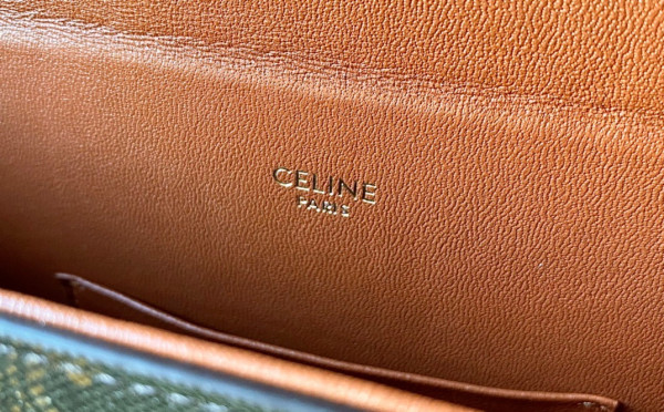 HOT SALE CELIN* BOX TRIOMPHE IN TRIOMPHE CANVAS AND CALFSKIN