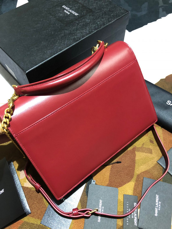 HOT SALE YSL MEDIUM SUNSET SATCHEL IN SMOOTH LEATHER