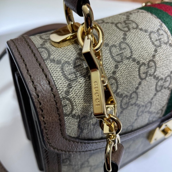 HOT SALE GUCCI Ophidia small top handle bag with Web