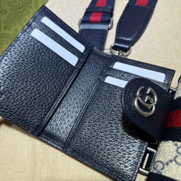 HOT SALE GUCCI Ophidia GG mini bag and detachable wallet