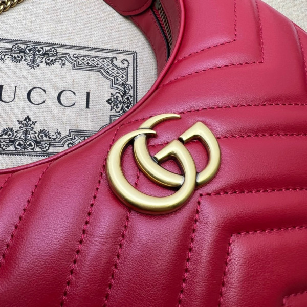 HOT SALE GUCCI GG Marmont half-moon-shaped mini bag