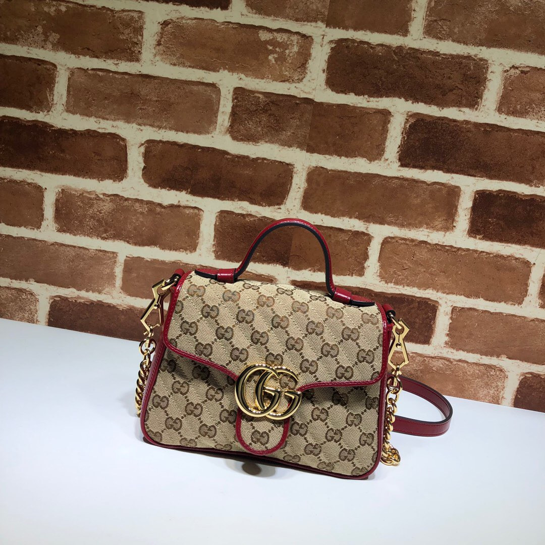 HOT SALE GUCCI GG Marmont mini top handle bag