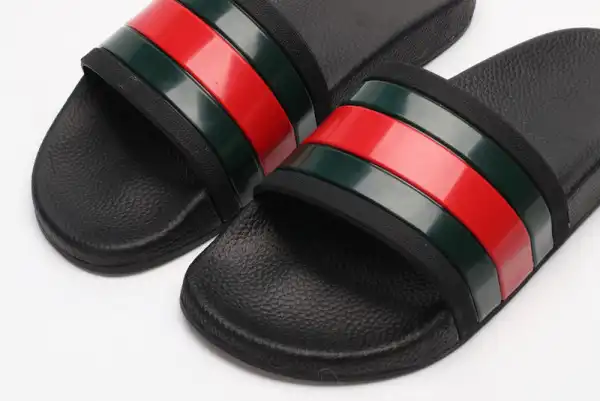 GUCCI Web rubber slide sandal