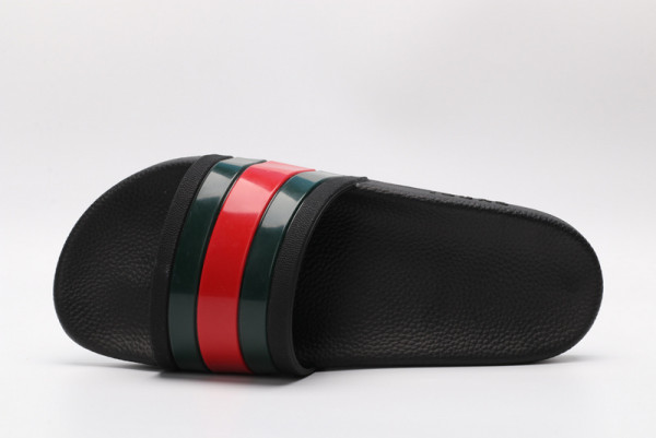 HOT SALE GUCCI Web rubber slide sandal