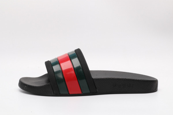 HOT SALE GUCCI Web rubber slide sandal