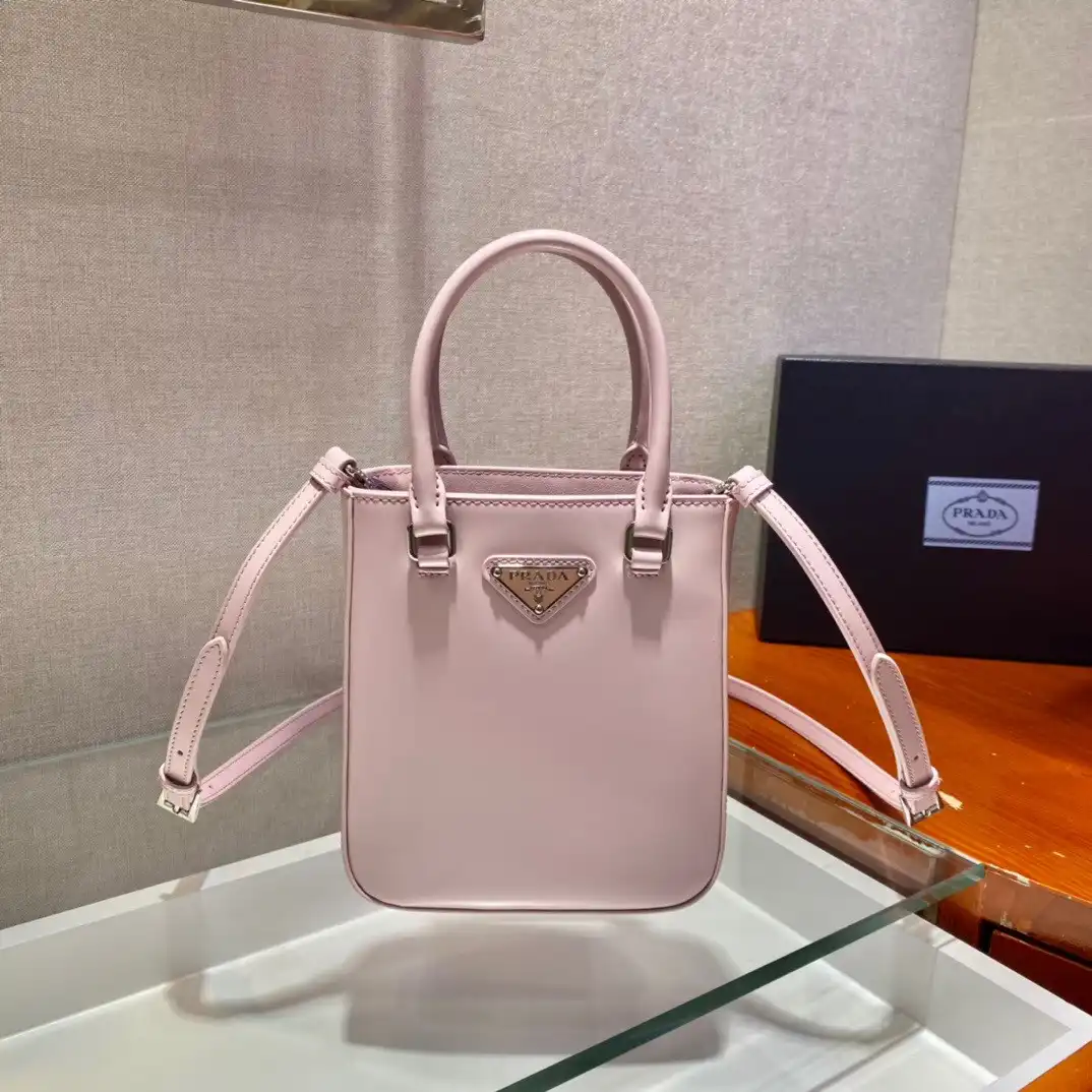 REP PRADA Small brushed leather tote