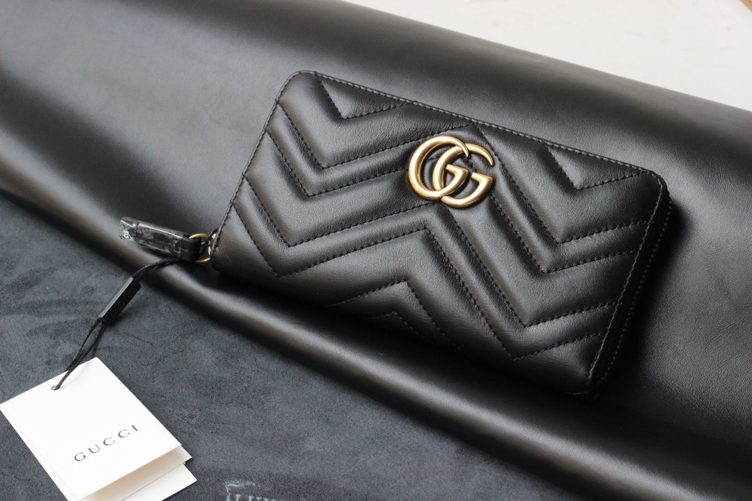 HOT SALE GUCCI GG Marmont zip around wallet