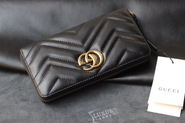 HOT SALE GUCCI GG Marmont zip around wallet