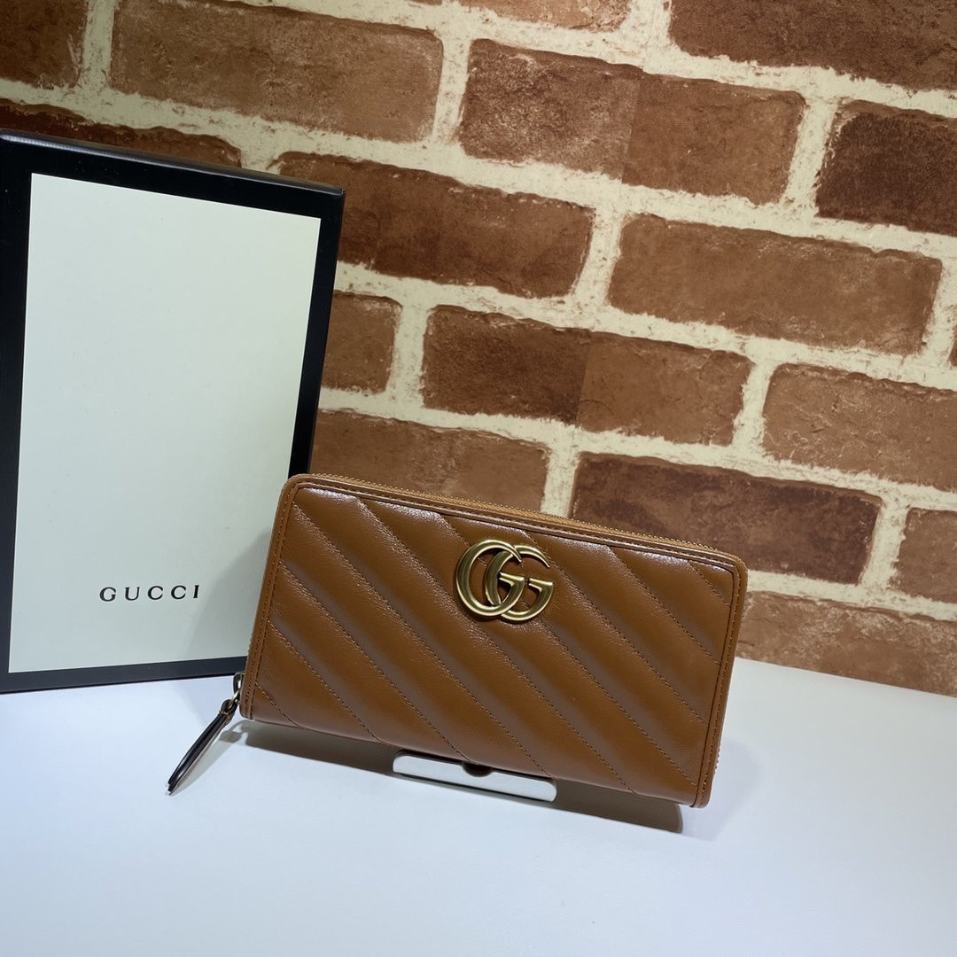 HOT SALE GUCCI GG Marmont zip around wallet