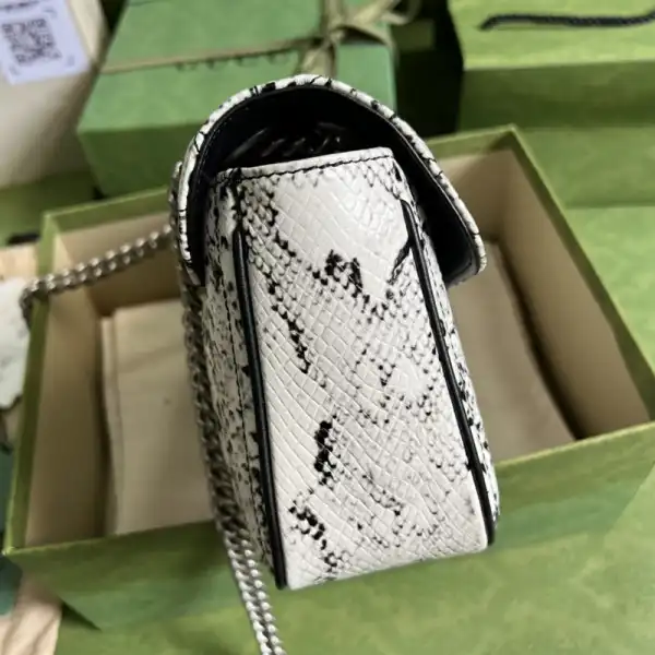 Affordable Gucci GG Marmont small python shoulder bag