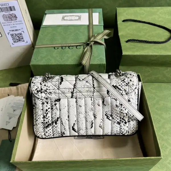 Affordable Gucci GG Marmont small python shoulder bag