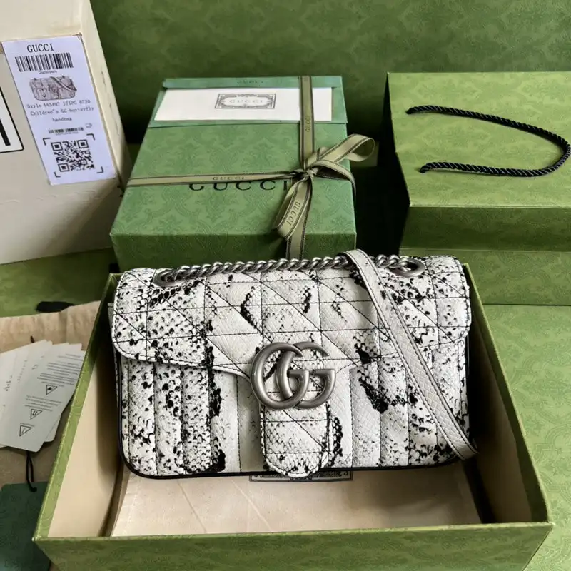 Gucci GG Marmont small python shoulder bag