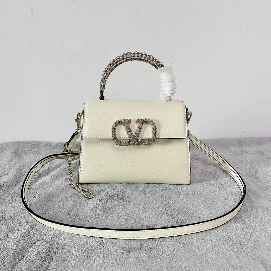 VALENTINO SMALL VSLING GRAINY CALFSKIN HANDBAG