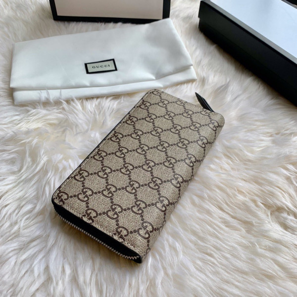 [FREE SHIPPING] GUCCI Bee print GG zip around wallet