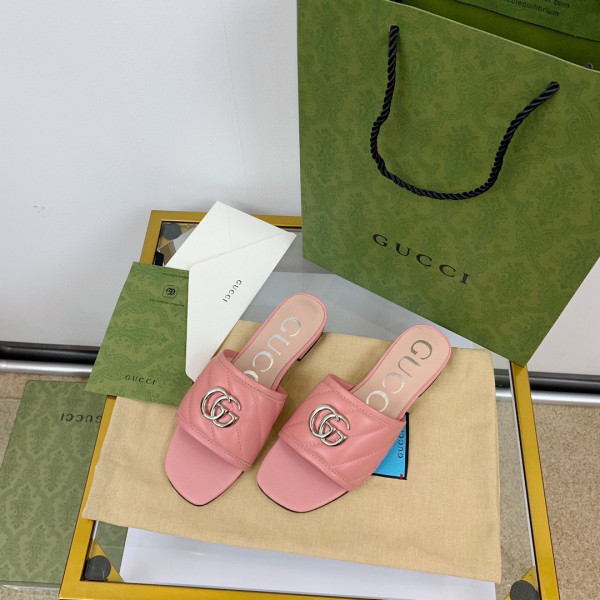 HOT SALE GUCCI Women's slide with Double G