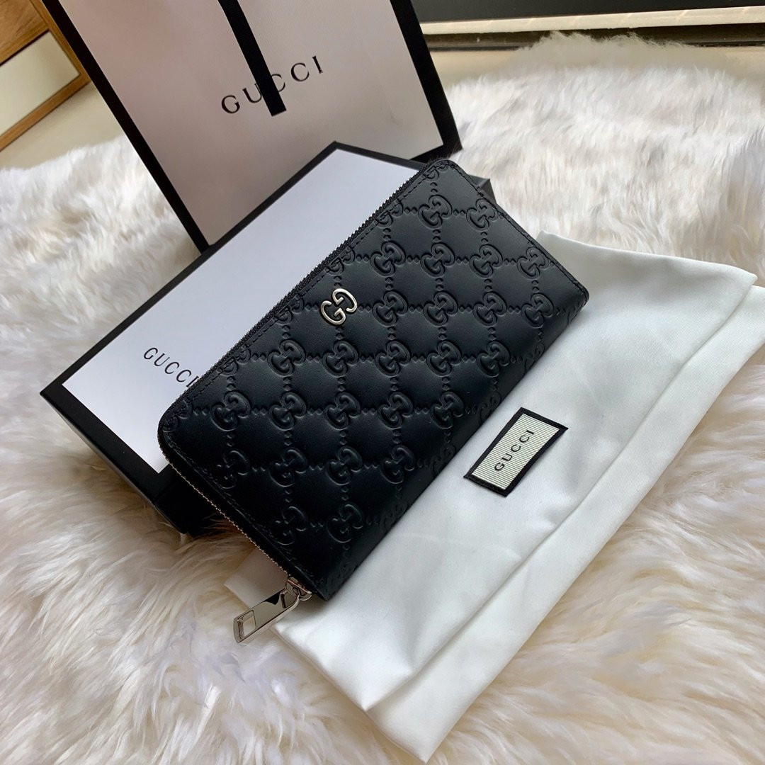 HOT SALE GUCCI LEATHER ZIP AROUND WALLET