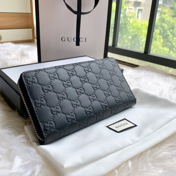 HOT SALE GUCCI LEATHER ZIP AROUND WALLET